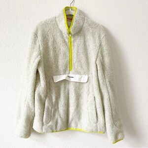 Icebreaker Men's RealFleece Merino Wool High Pile Half Zip Pullover Jacket Ecru